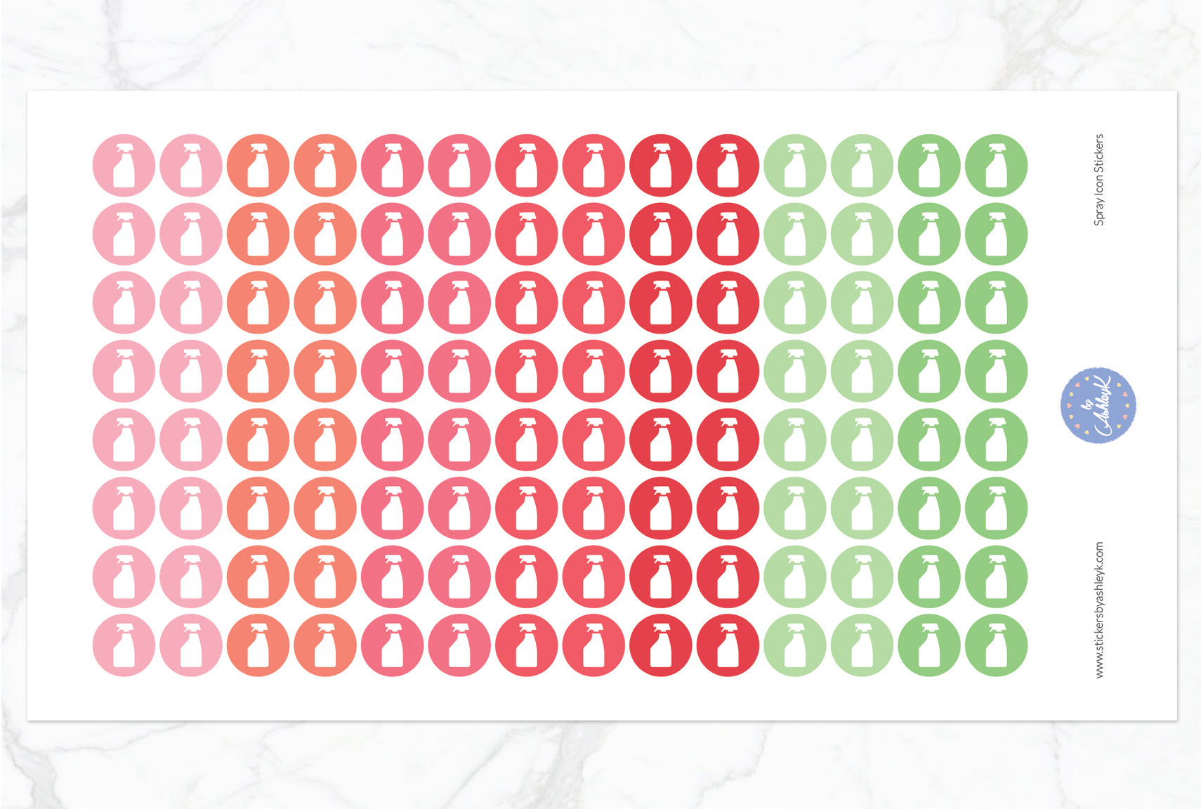Spray Icon Round Stickers - Strawberry