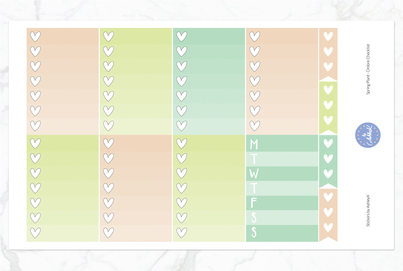Spring Plant - Ombre Checklist Sheet