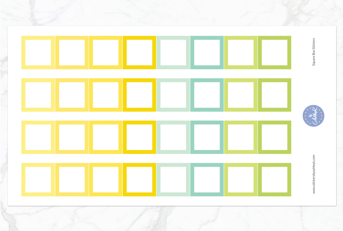 Square Box Stickers - Lemon&Lime