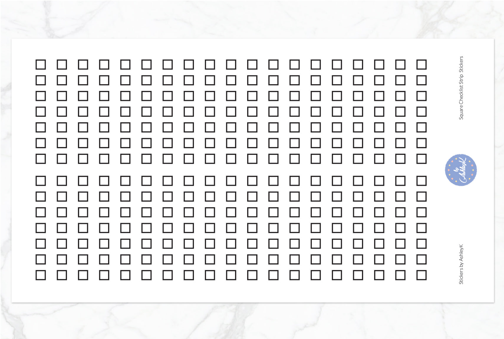 Square Checklist Strip Stickers - Black