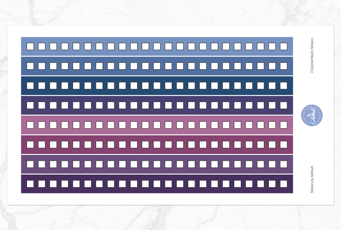 Square Checklist Washi - Blueberry