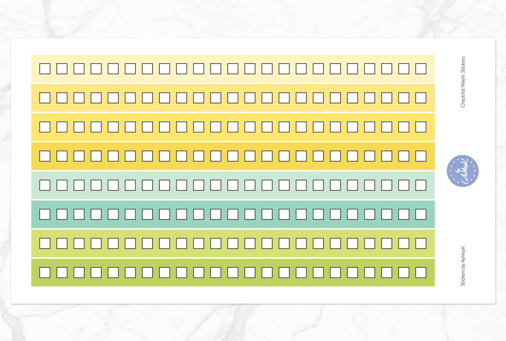 Square Checklist Washi - Lemon&Lime