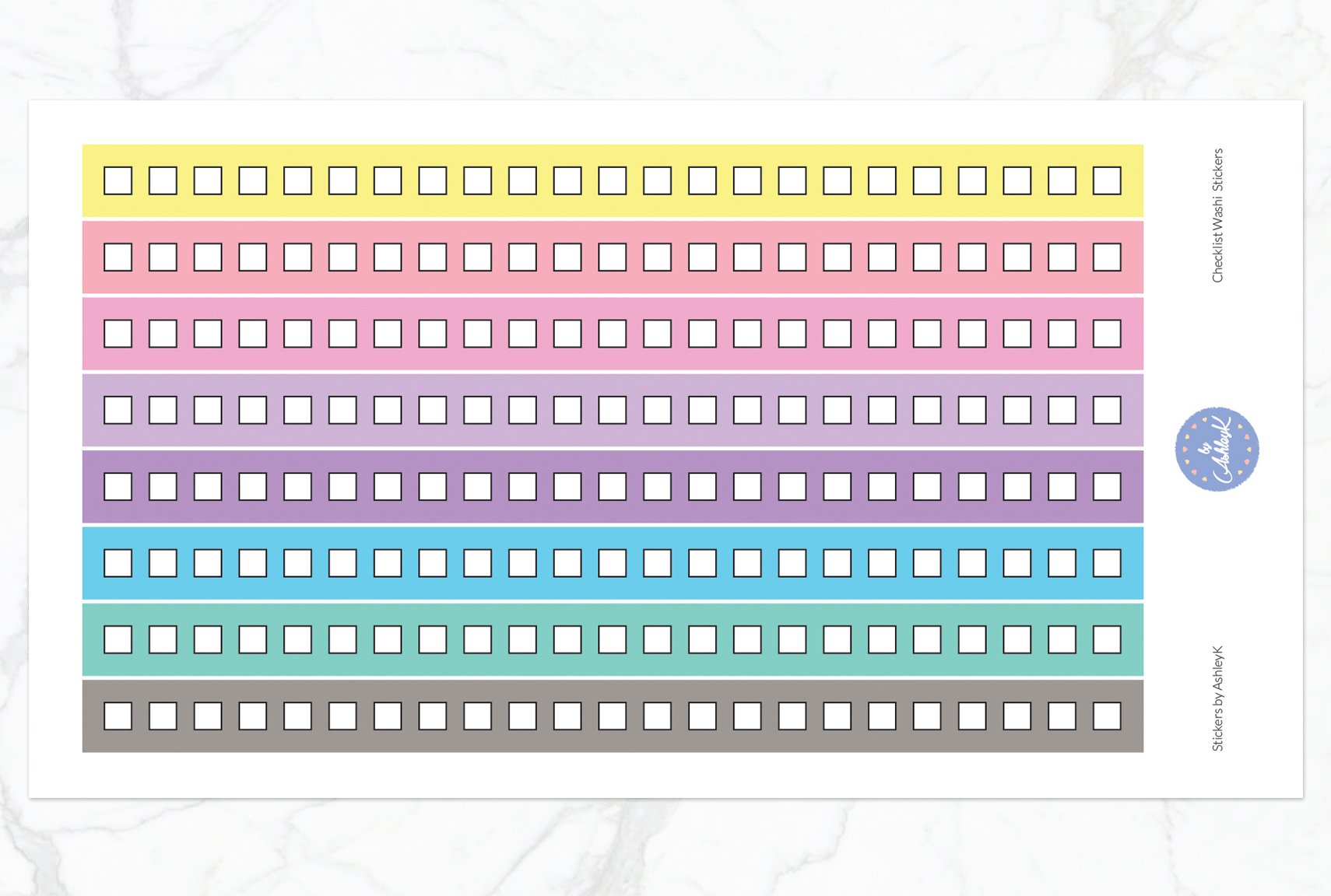 Square Checklist Washi - Pastel