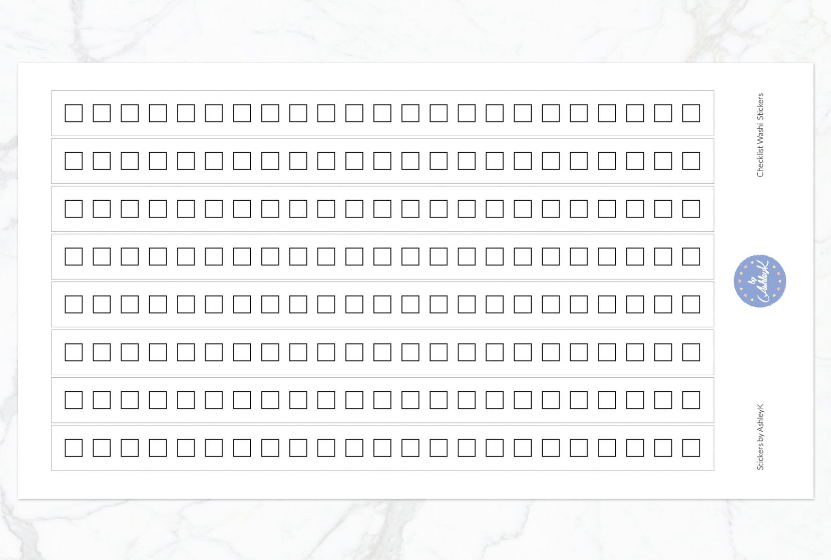 Square Checklist Washi - White