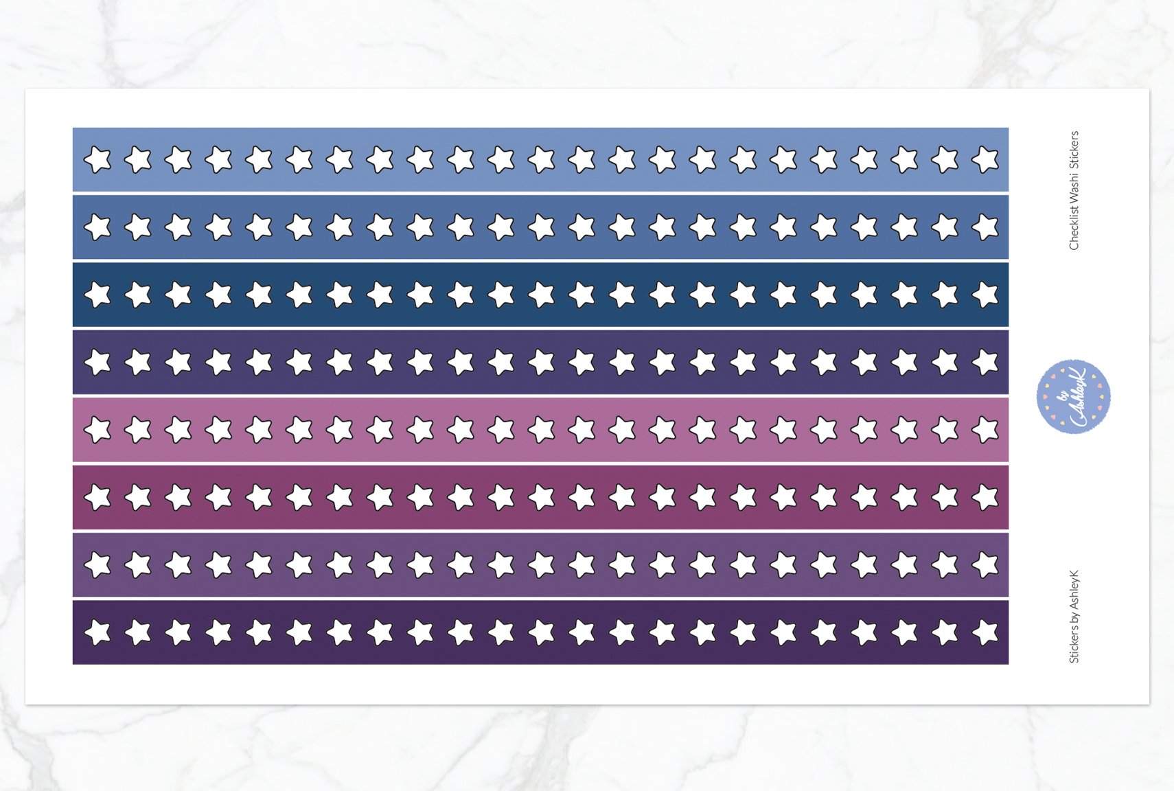Star Checklist Washi - Blueberry