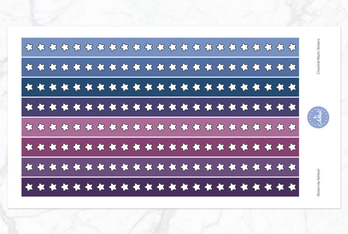 Star Checklist Washi - Blueberry