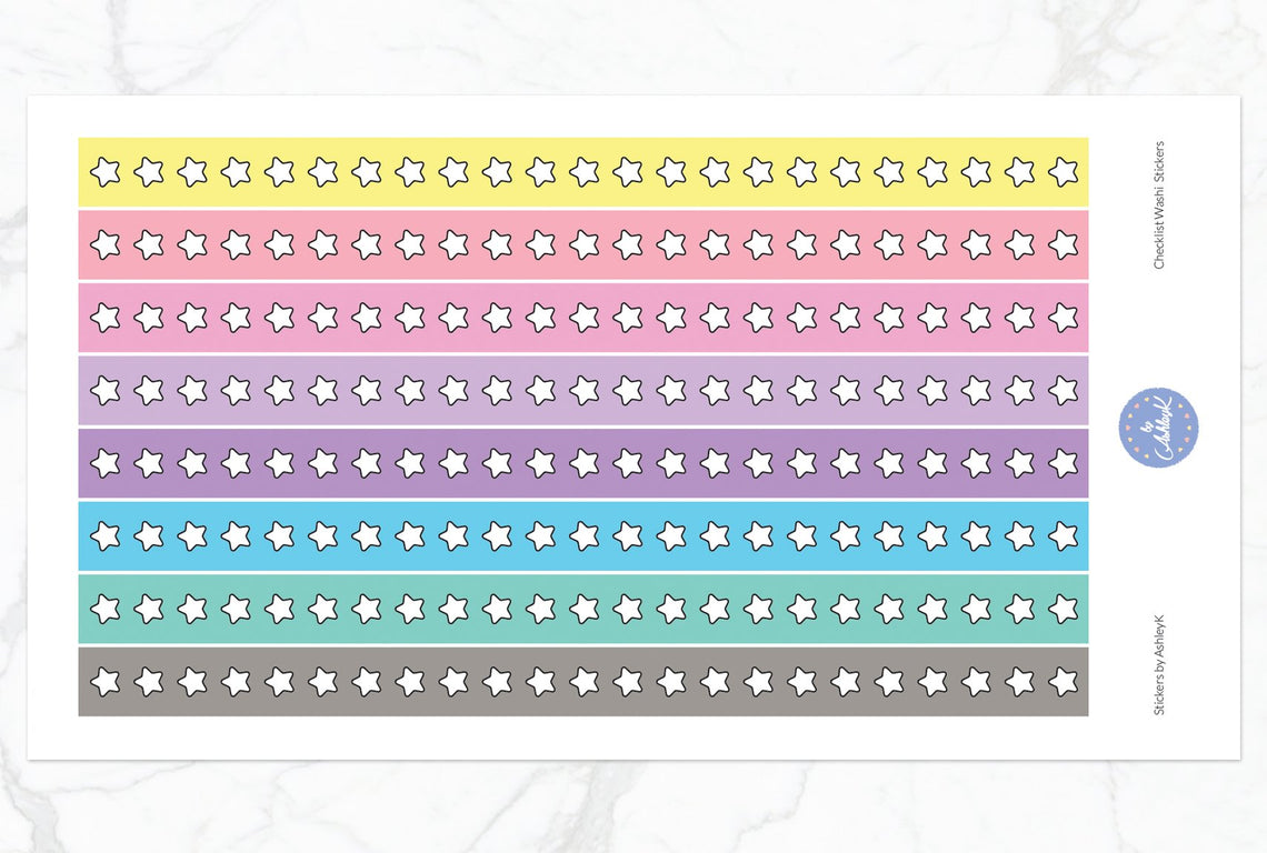 Star Checklist Washi - Pastel