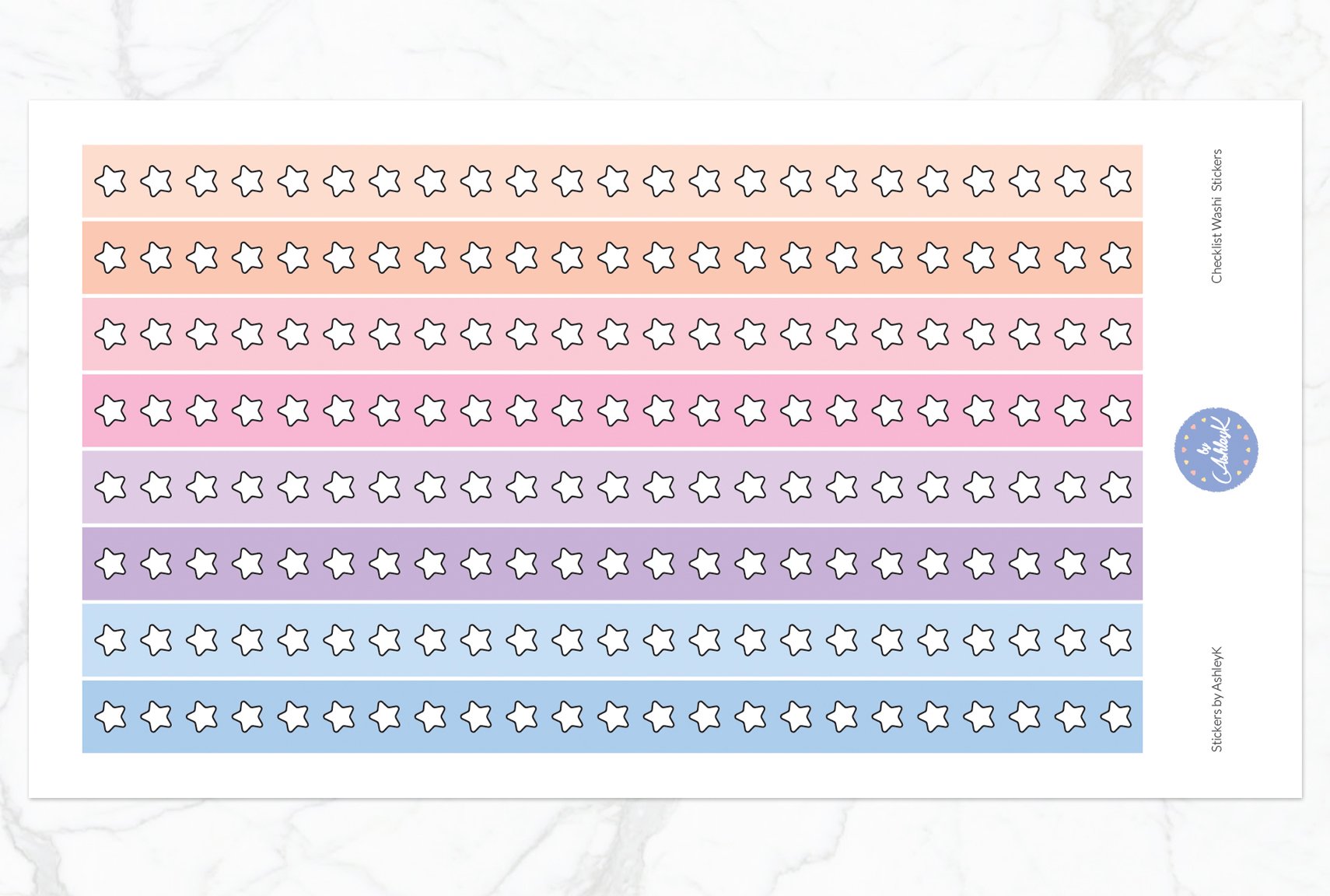 Star Checklist Washi - Pastel Sunset