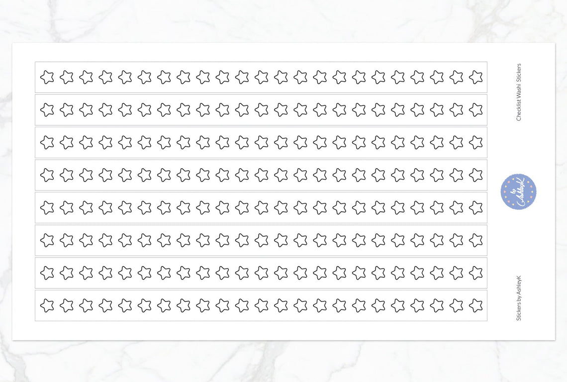 Star Checklist Washi - White