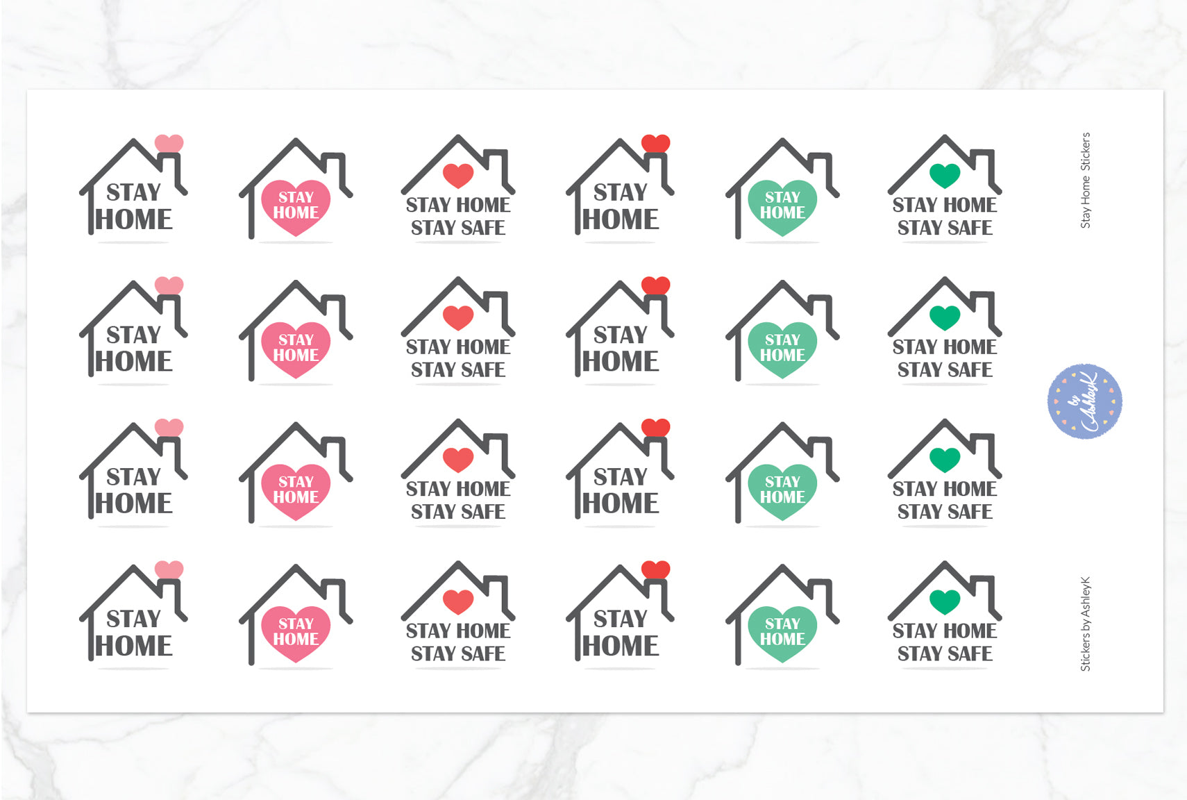 Stay Home Stickers - Watermelon