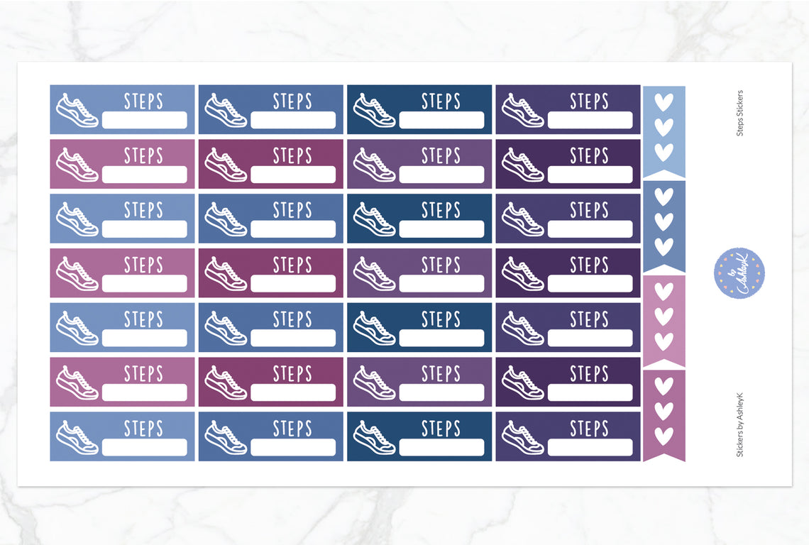 Steps Stickers - Blueberry