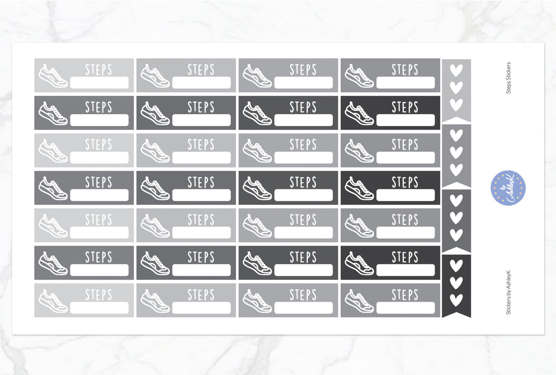 Steps Stickers - Monochrome