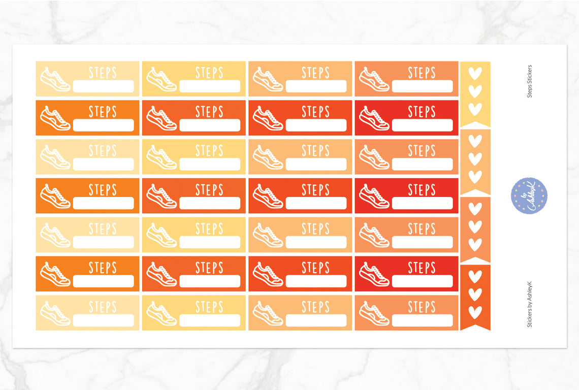 Steps Stickers - Orange