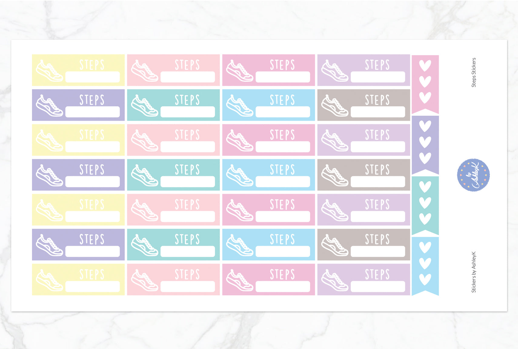 Steps Stickers - Pastel