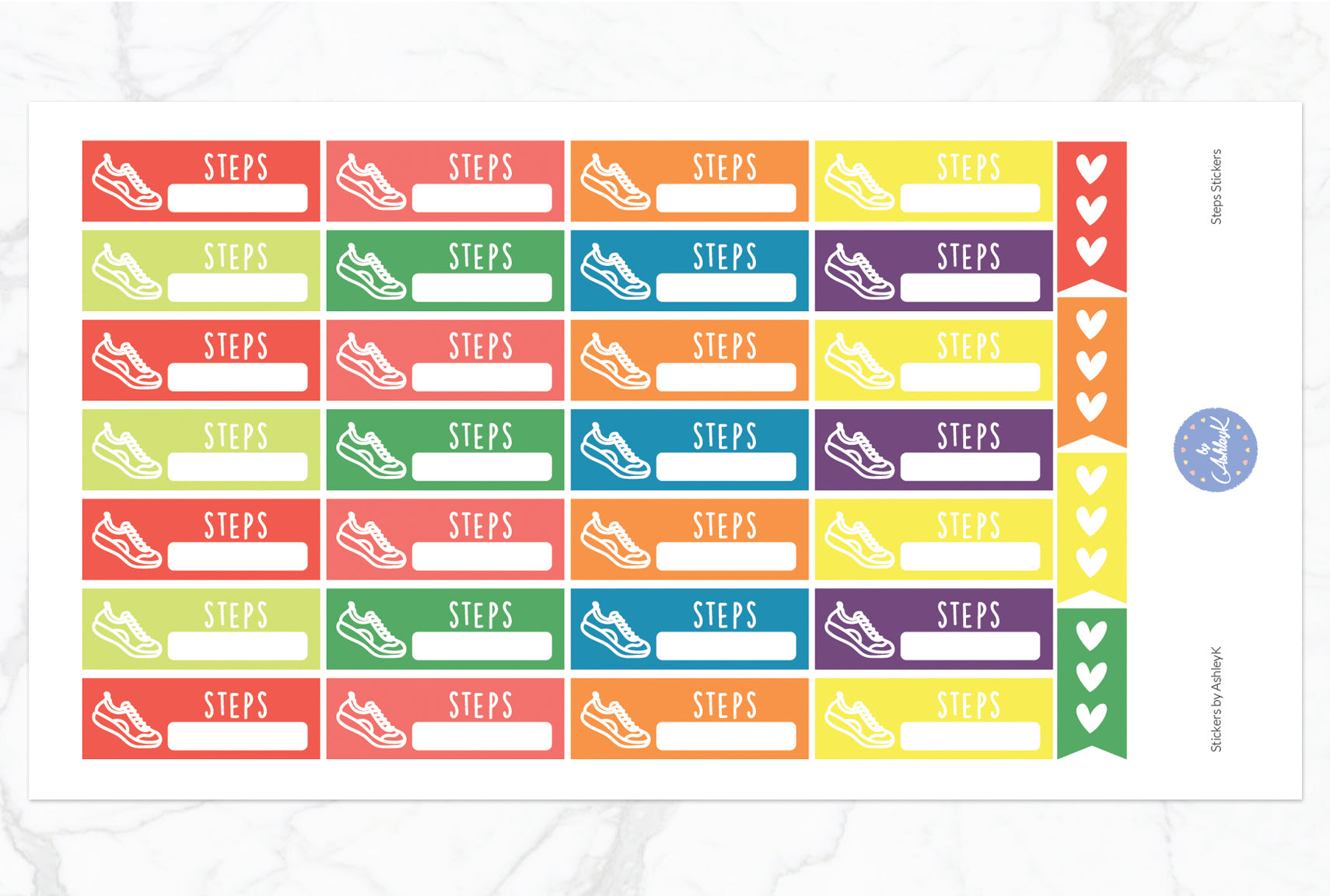 Steps Stickers - Pastel Rainbow