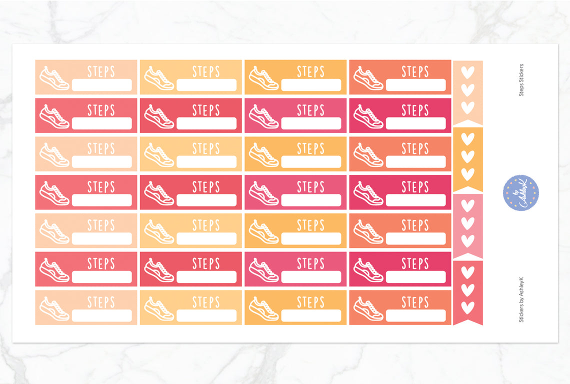 Steps Stickers - Peach