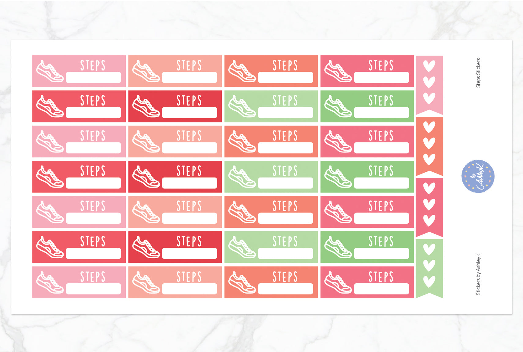 Steps Stickers - Strawberry