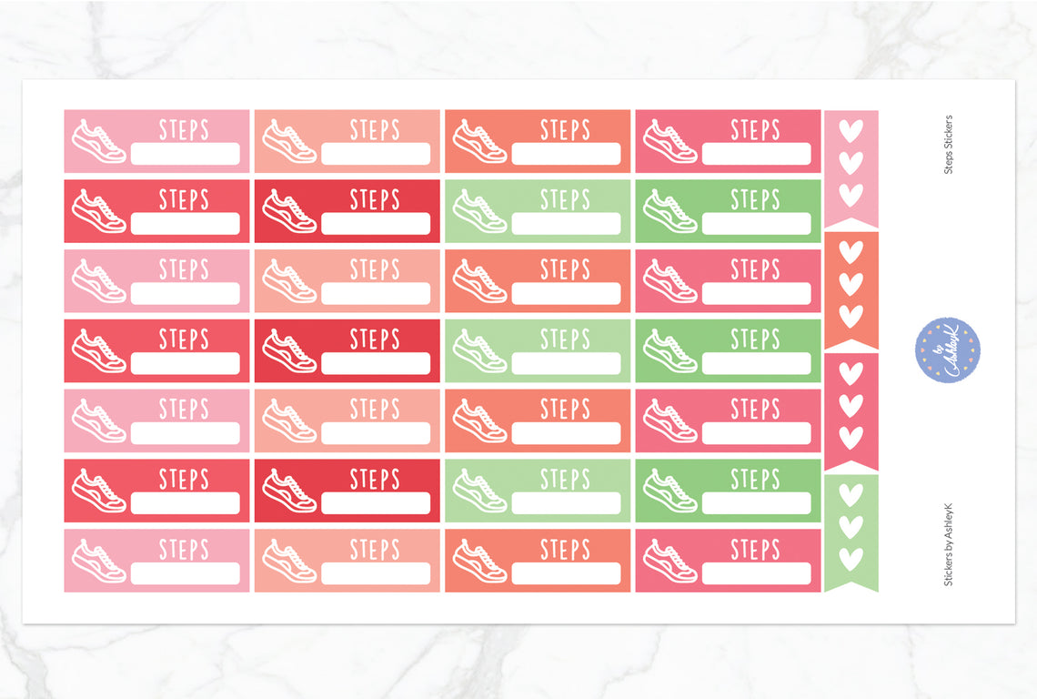 Steps Stickers - Strawberry