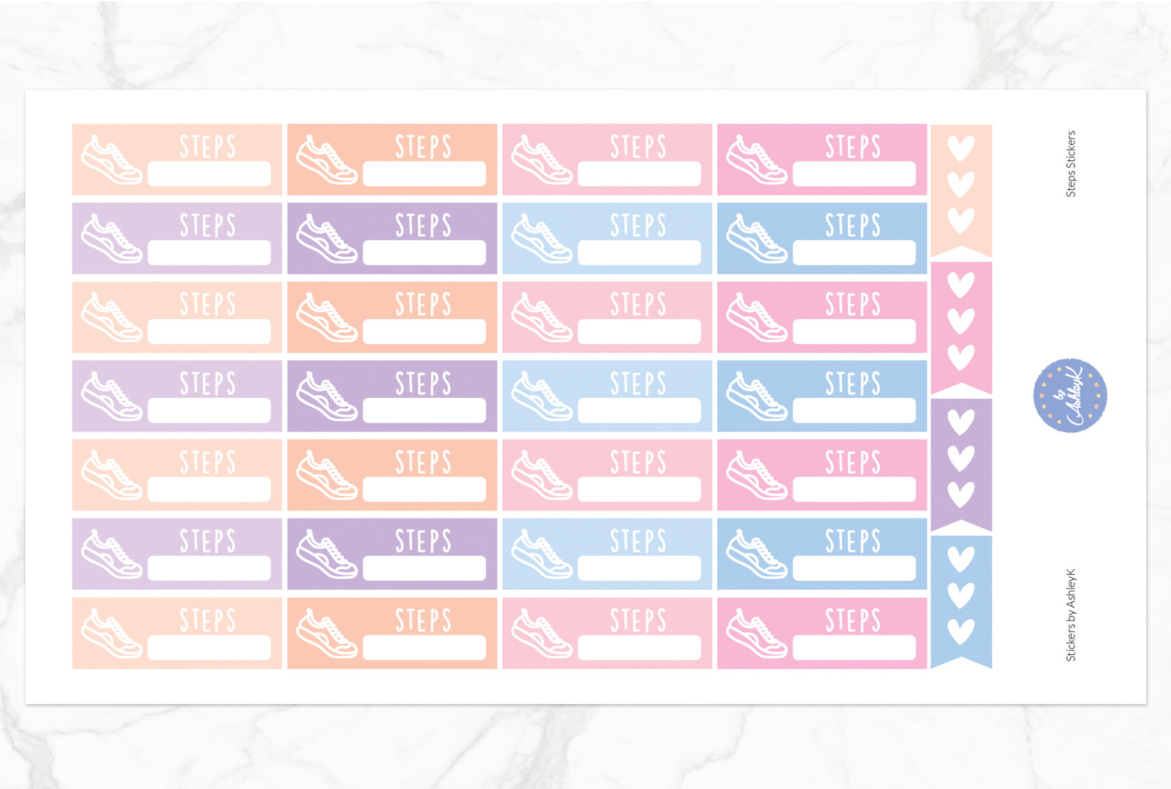 Steps Stickers - Pastel Sunset