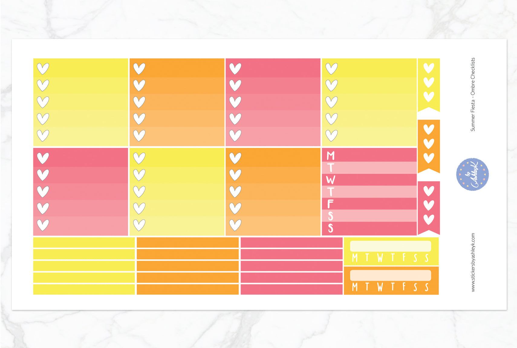 Summer Fiesta Weekly Kit  - Ombre Checklist Sheet