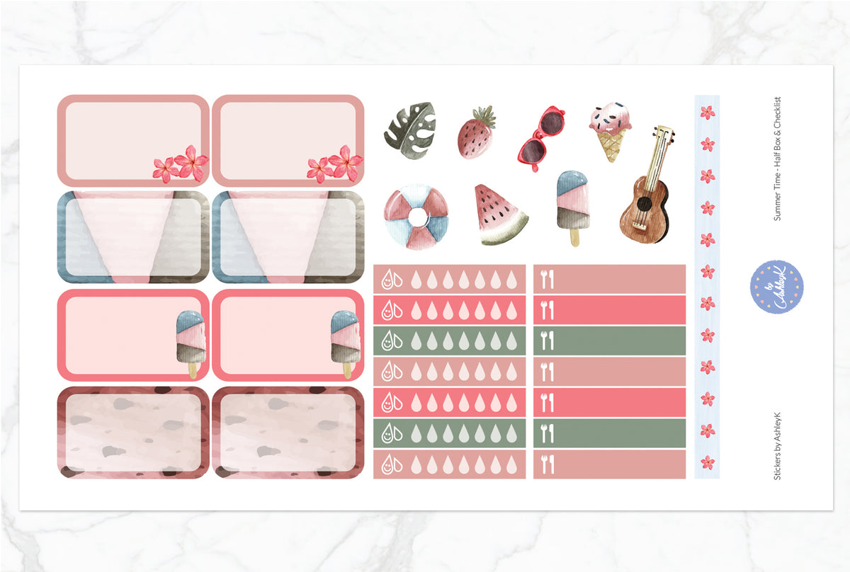 Summer Time Weekly Kit - Erin Condren Planner Stickers – Stickers by ...
