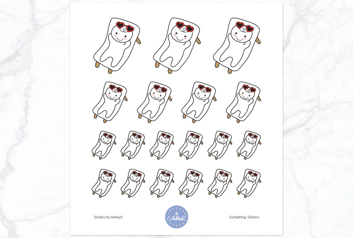 Sunbathing Emoticon Stickers