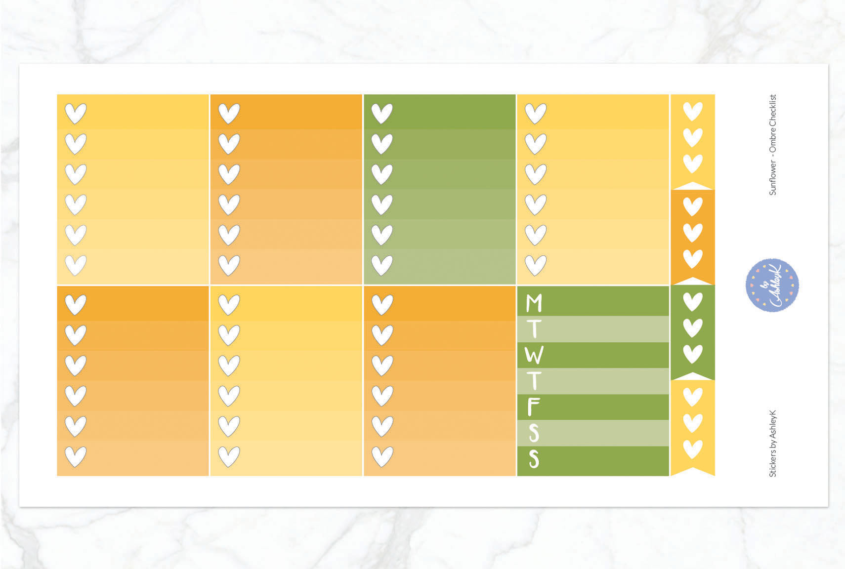 Sunflower - Ombre Checklist Sheet