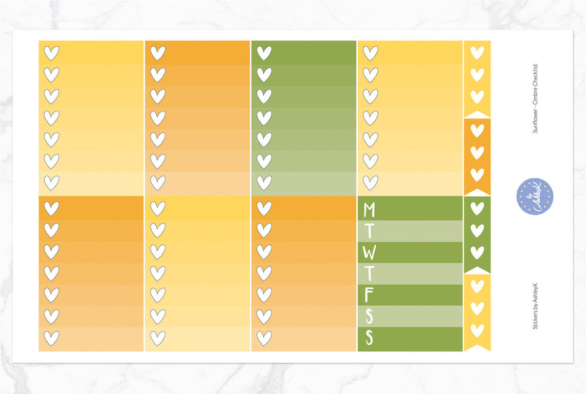 Sunflower - Ombre Checklist Sheet