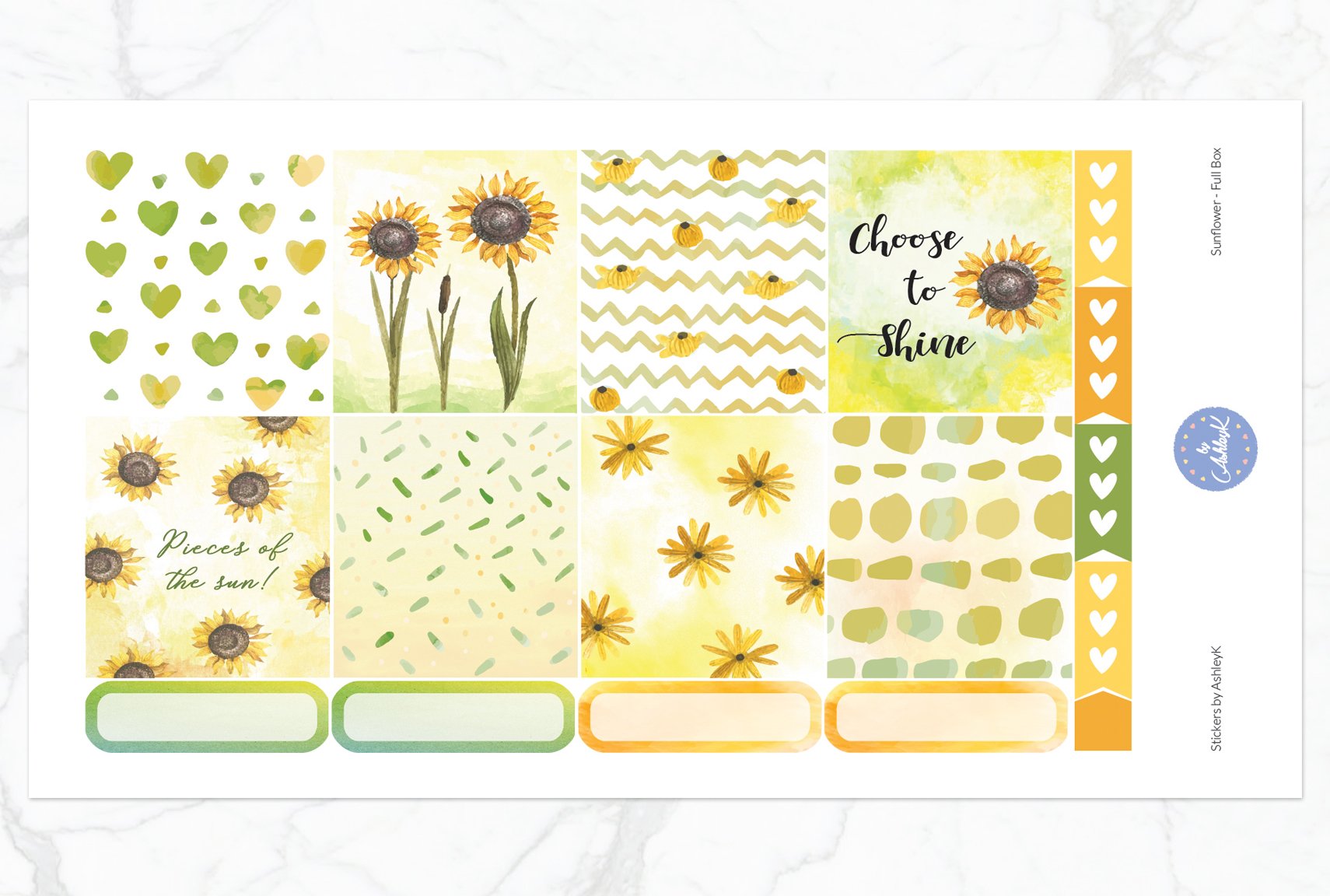 Sunflower Weekly Kit  - Full Box Sheet
