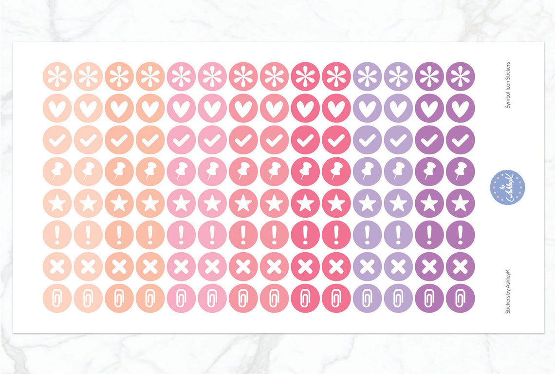Symbol Icon Stickers - Raspberry
