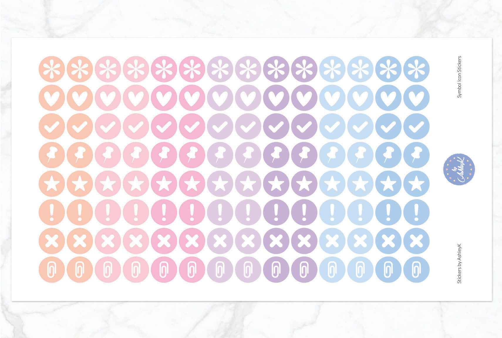 Symbol Icon Stickers - Pastel Sunset