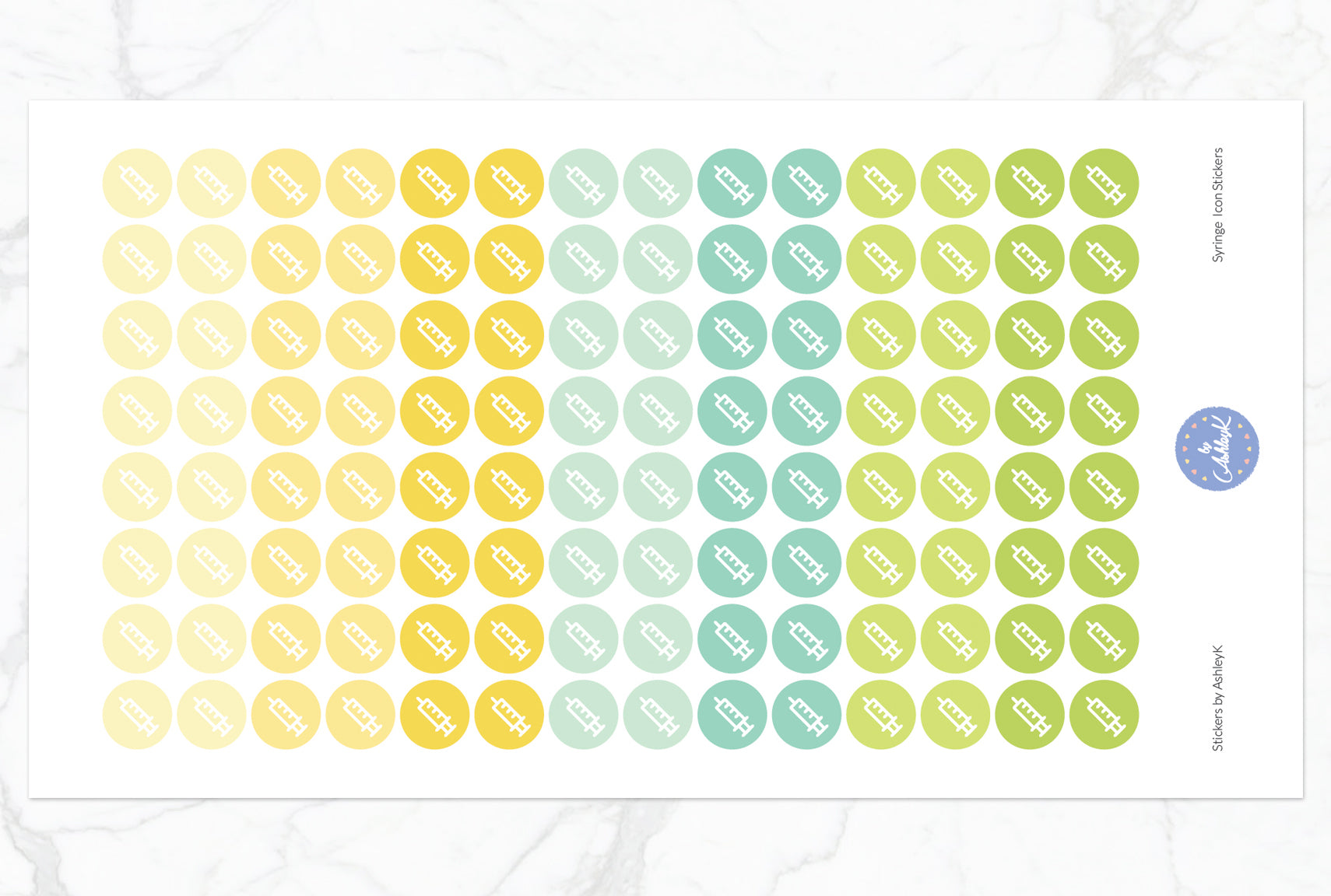 Syringe Icon Stickers - Lemon&Lime