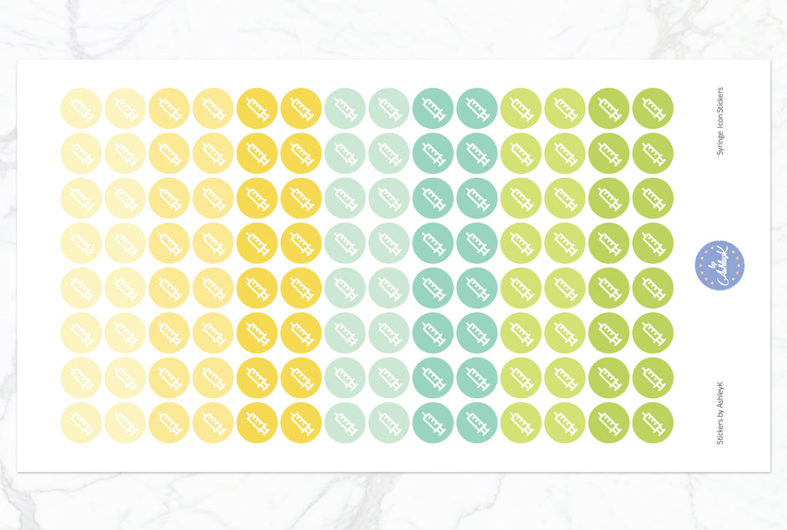 Syringe Icon Stickers - Lemon&Lime