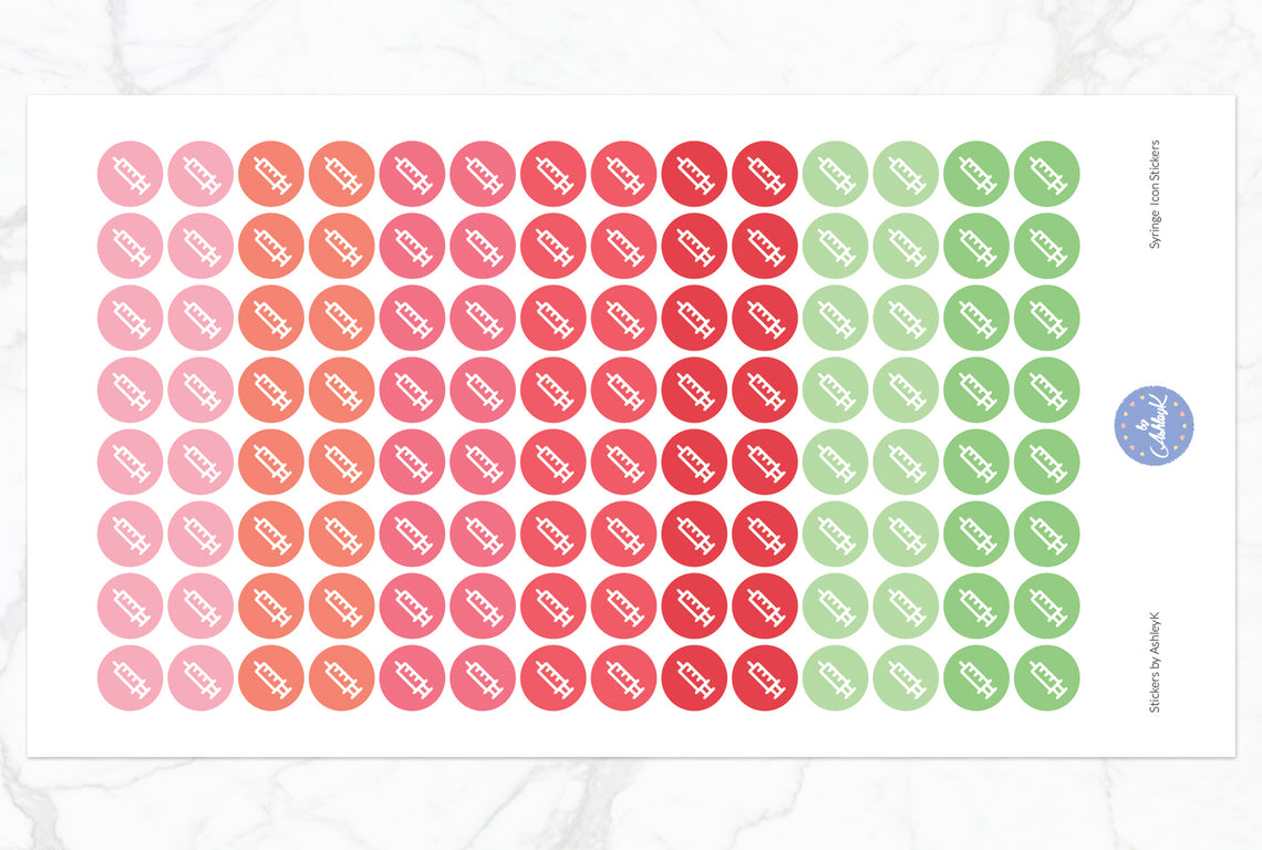 Syringe Icon Stickers - Strawberry