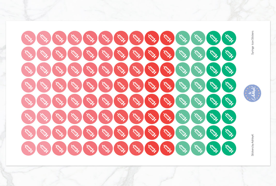 Syringe Icon Stickers - Watermelon