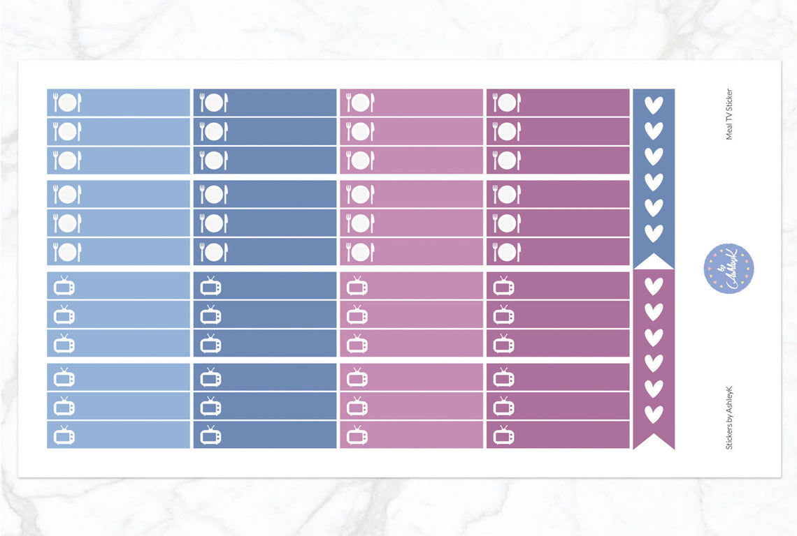 TV and Meal Stickers - Blueberry