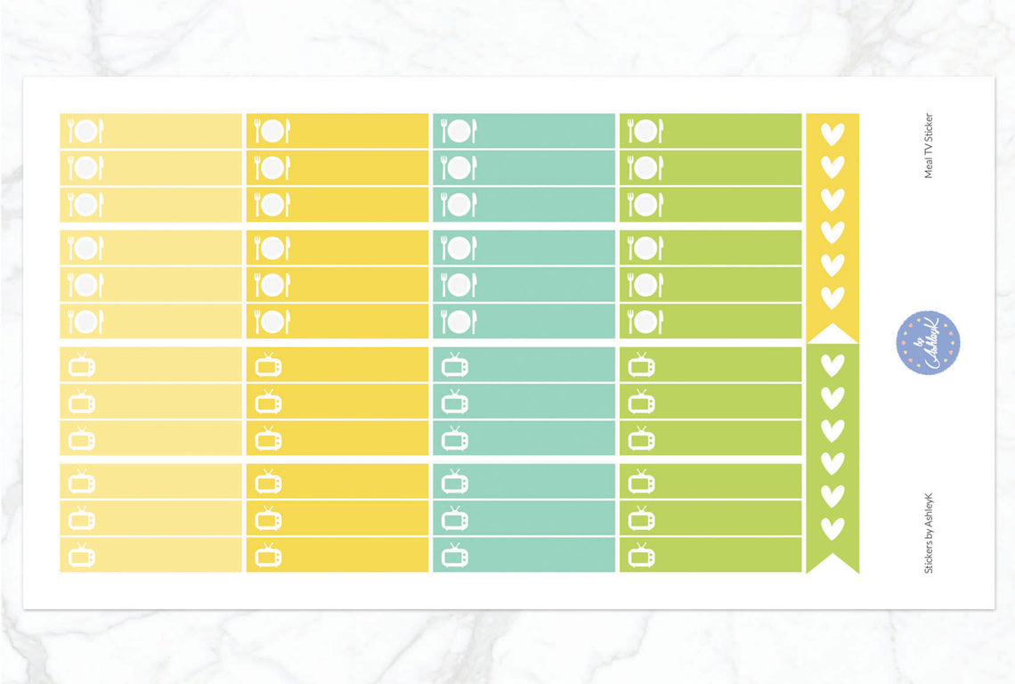 TV and Meal Stickers - Lemon&Lime