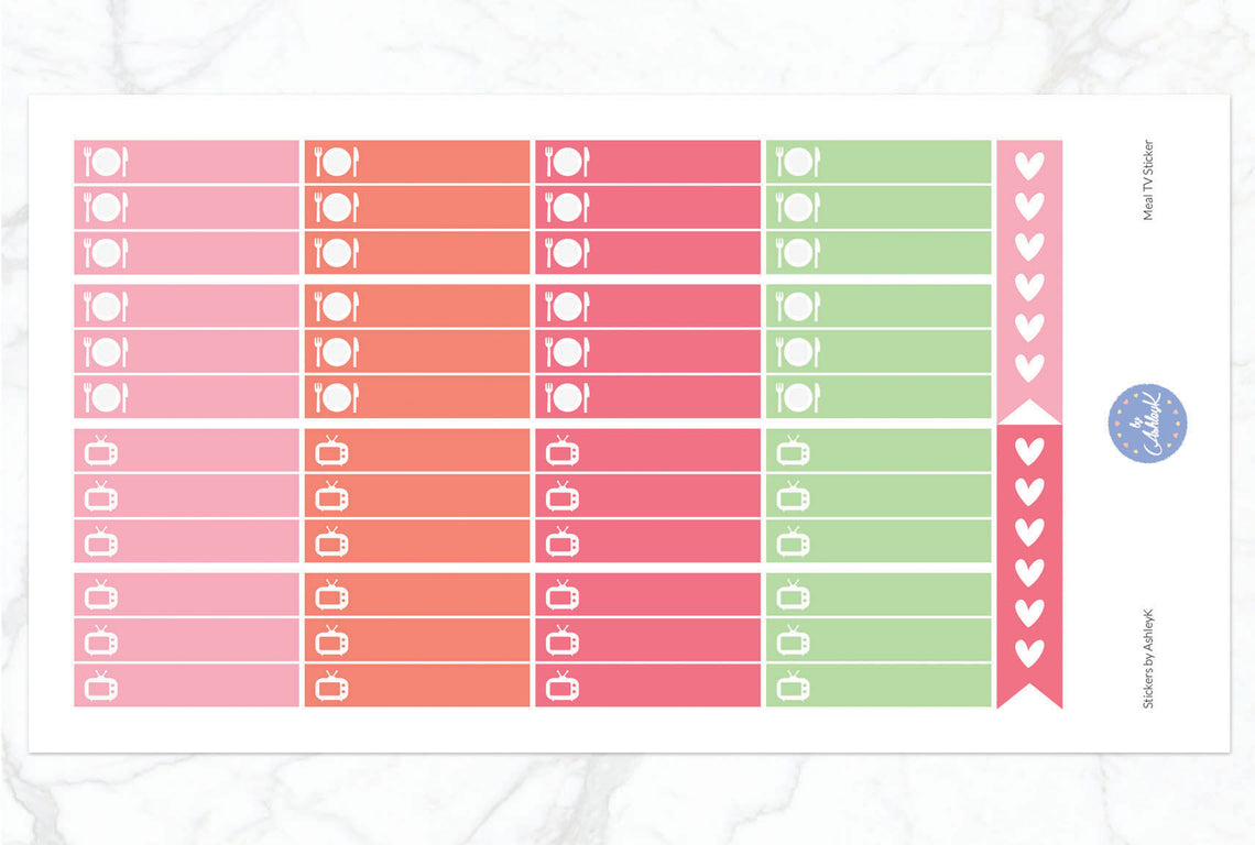 TV and Meal Stickers - Strawberry