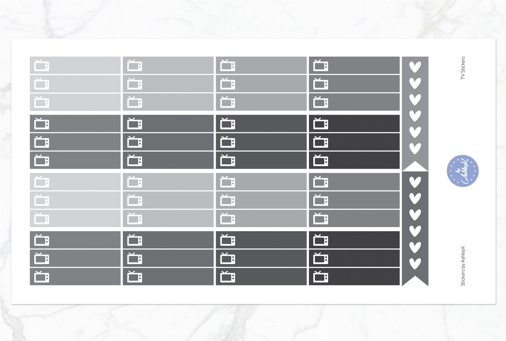 TV Stickers - Monochrome