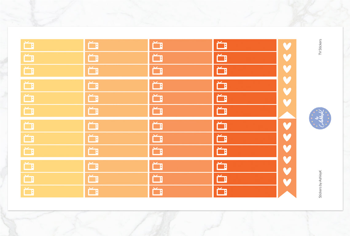 TV Stickers - Orange