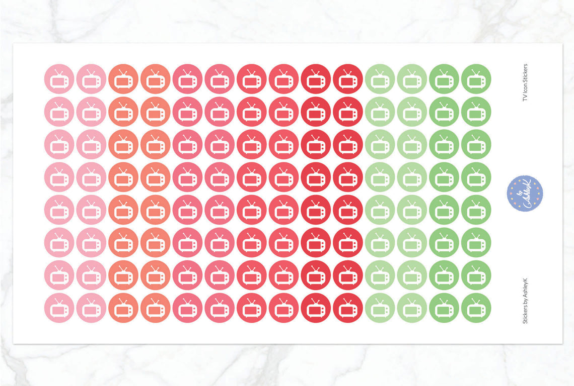 TV Icon Stickers - Strawberry