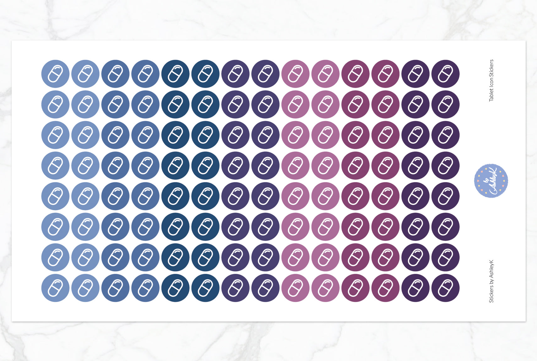 Tablet Icon Stickers - Blueberry