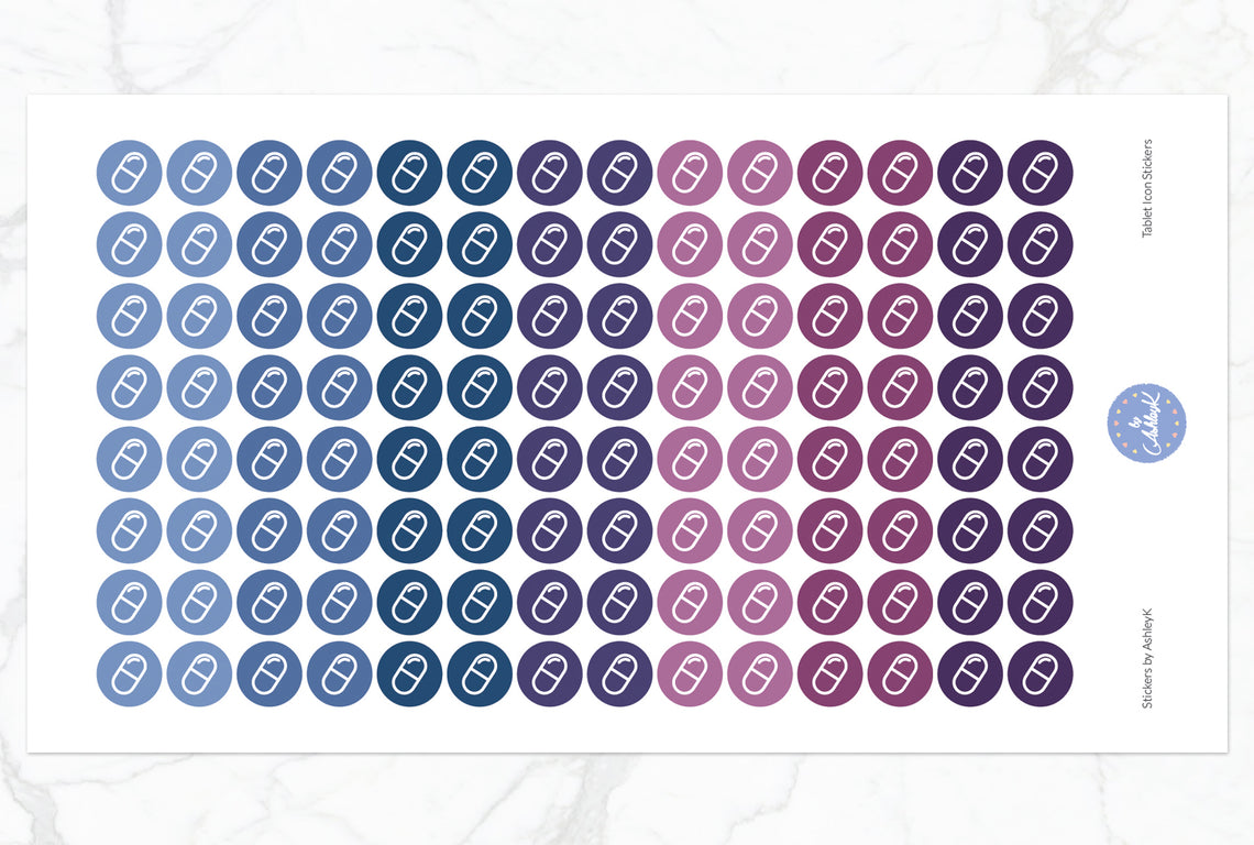 Tablet Icon Stickers - Blueberry