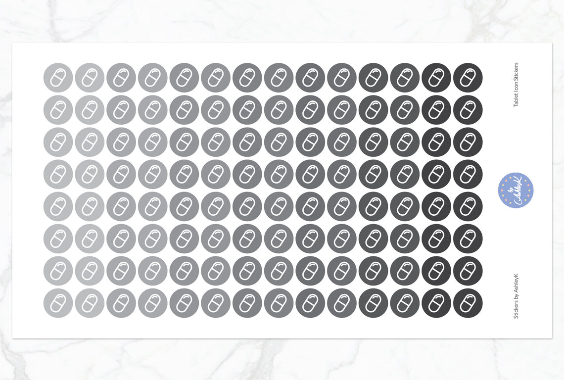 Tablet Icon Stickers - Monochrome