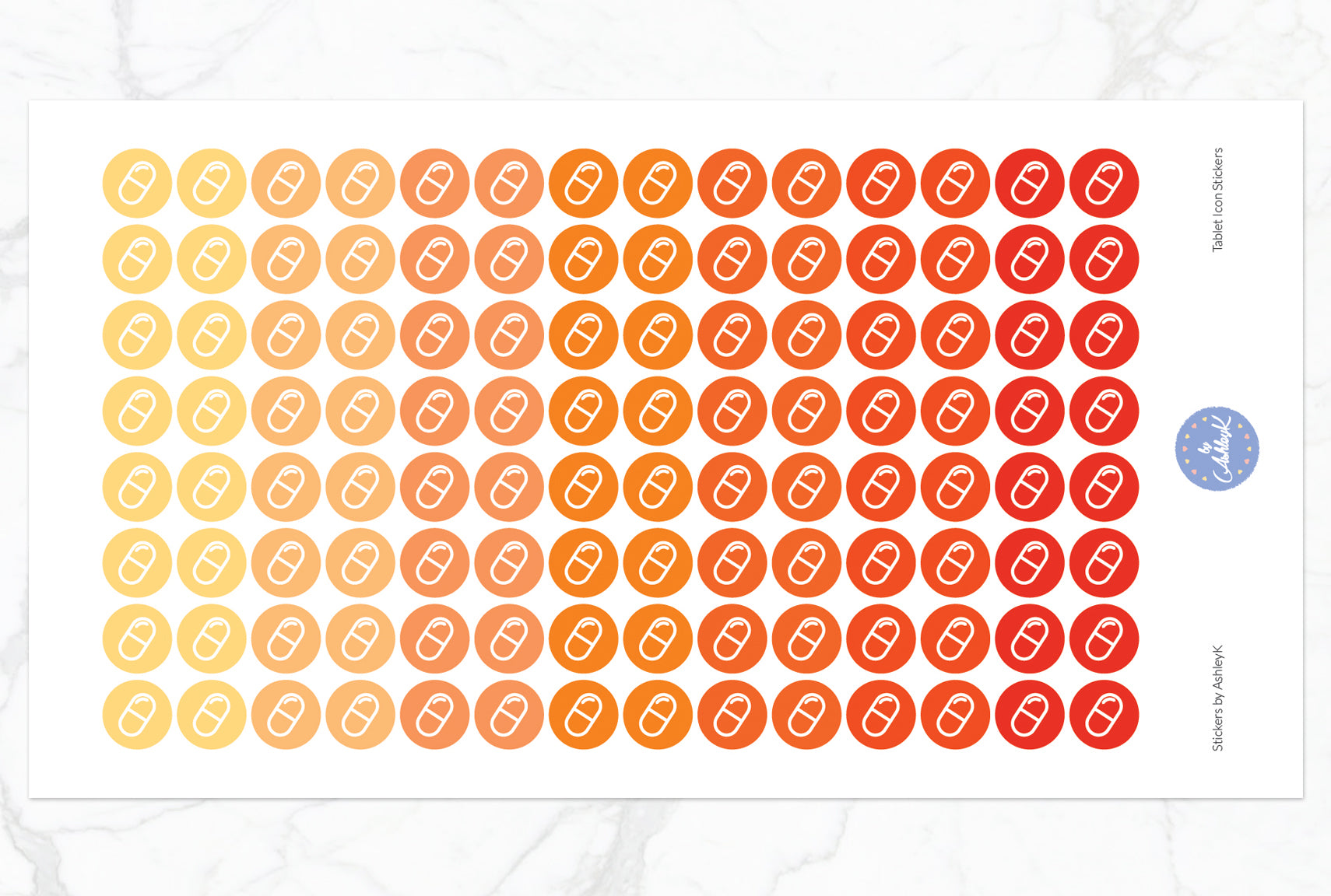 Tablet Icon Stickers - Orange