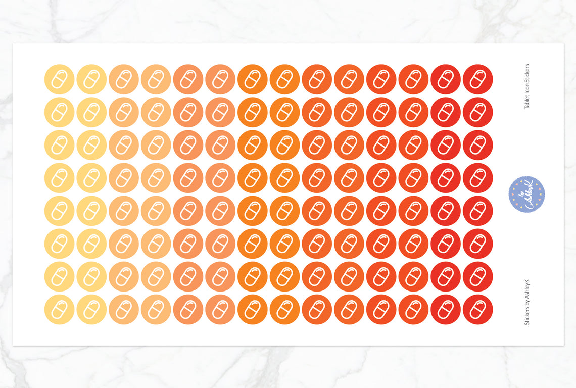 Tablet Icon Stickers - Orange
