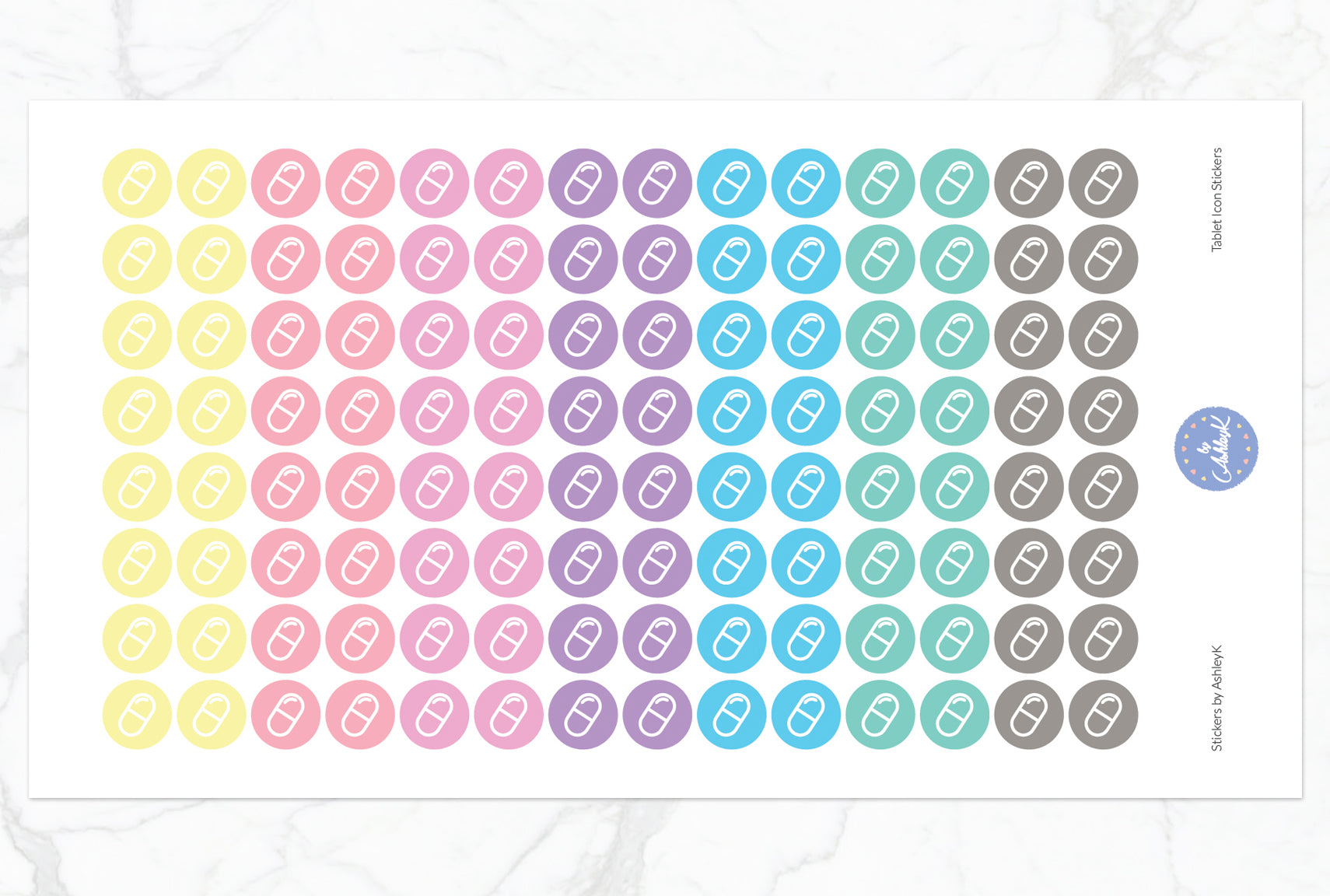 Tablet Icon Stickers - Pastel
