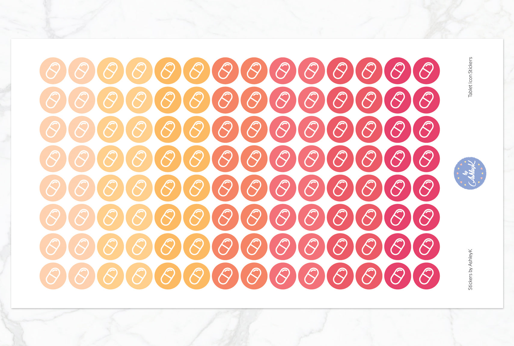 Tablet Icon Stickers - Peach