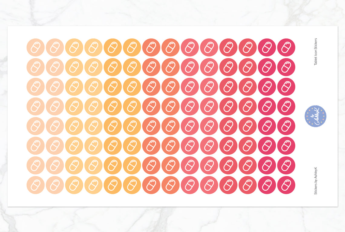 Tablet Icon Stickers - Peach