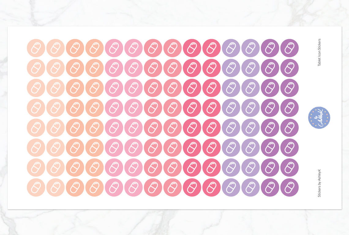 Tablet Icon Stickers - Raspberry